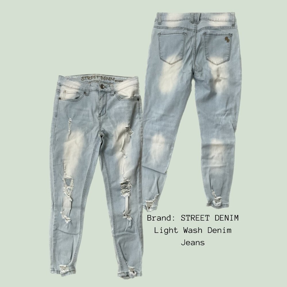 STREET DENIM by VIP JEANS| Light Wash Ripped Jeans